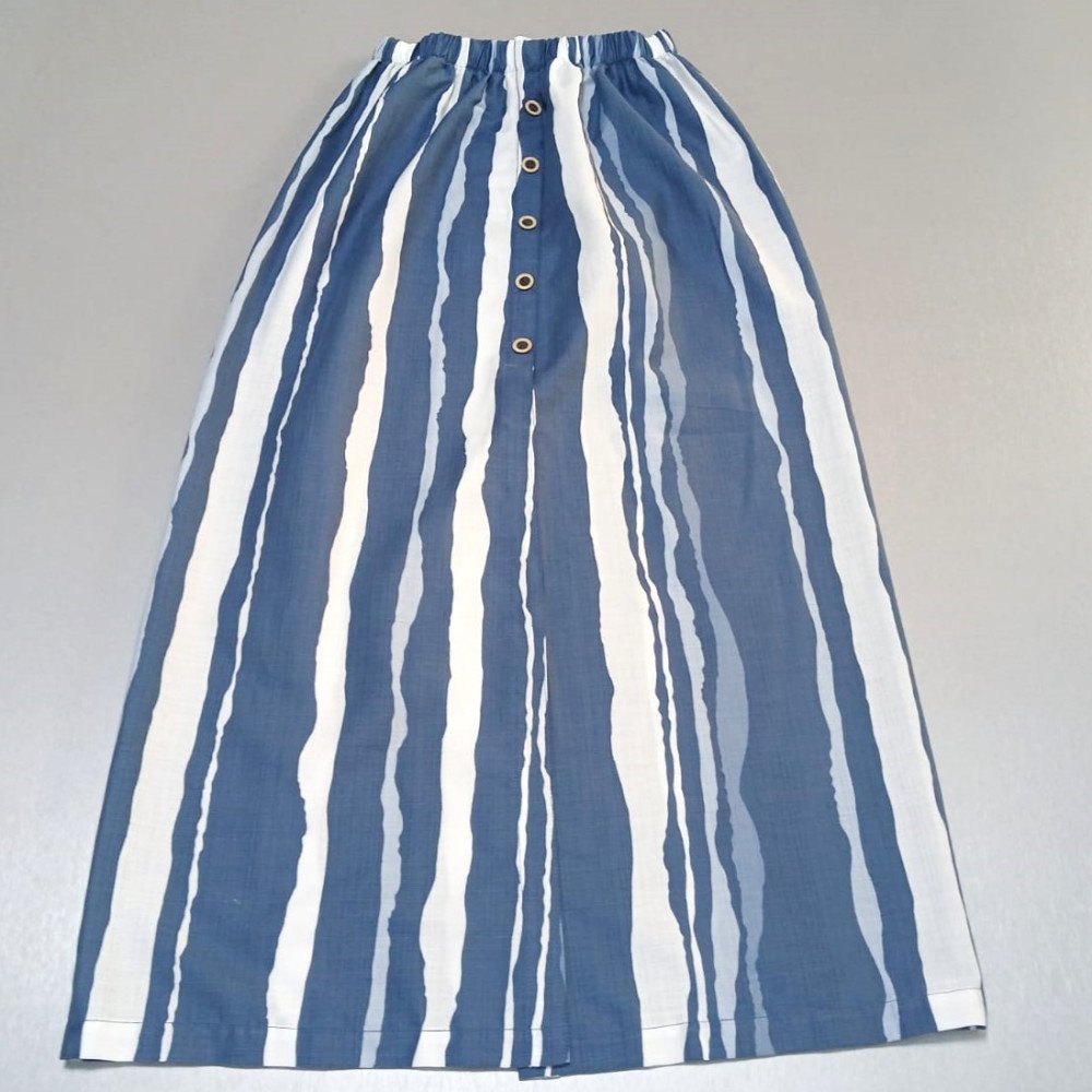 FALDA RAYAS AZUL-CELESTE