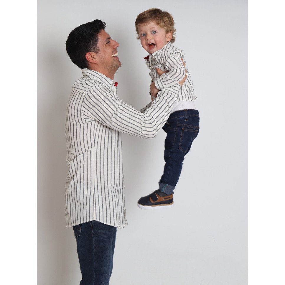 CAMISA M-L RAYAS AZULES