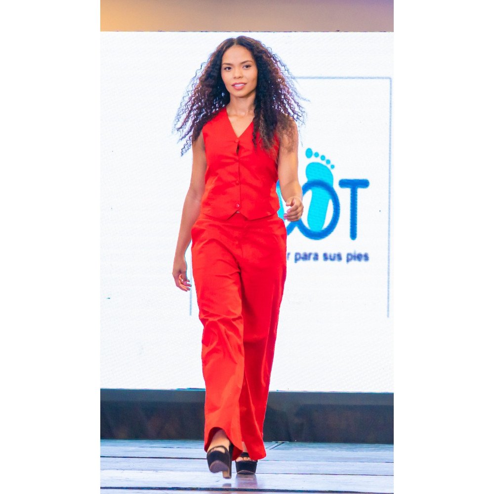 PANTALON ROJO CIERRE