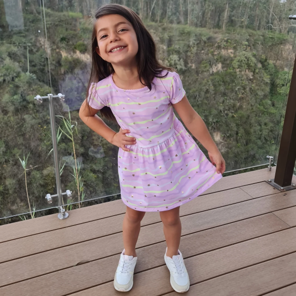 VESTIDO ROSADO CORAZONES