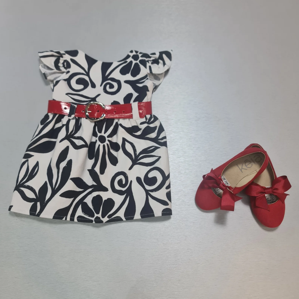 VESTIDO  FLORES NEGRAS