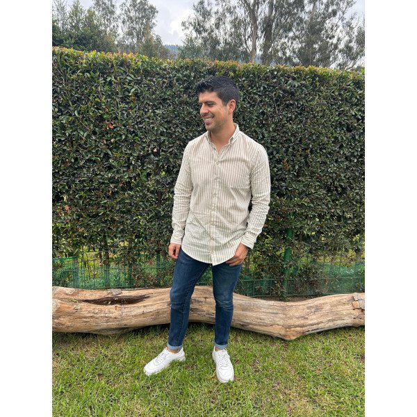 CAMISA M-L RAYAS AZULES