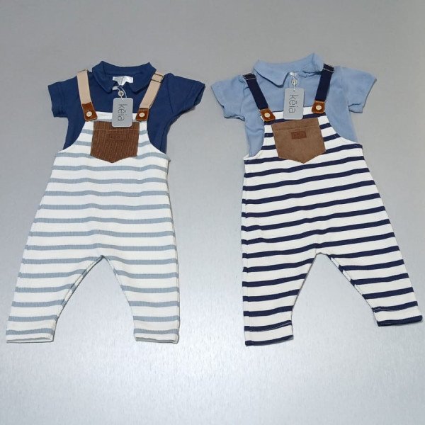 CONJUNTO OVEROL RAYAS CELESTES