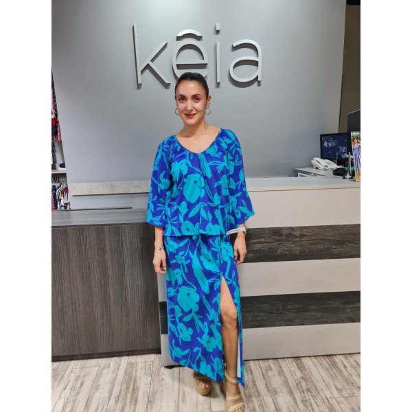 FALDA DISEÑO AZUL-TURQUESA