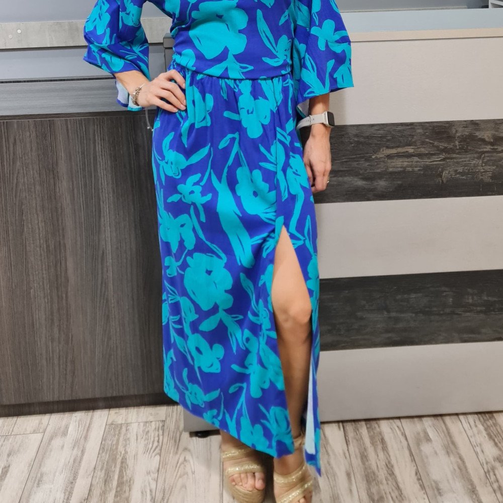 FALDA DISEÑO AZUL-TURQUESA