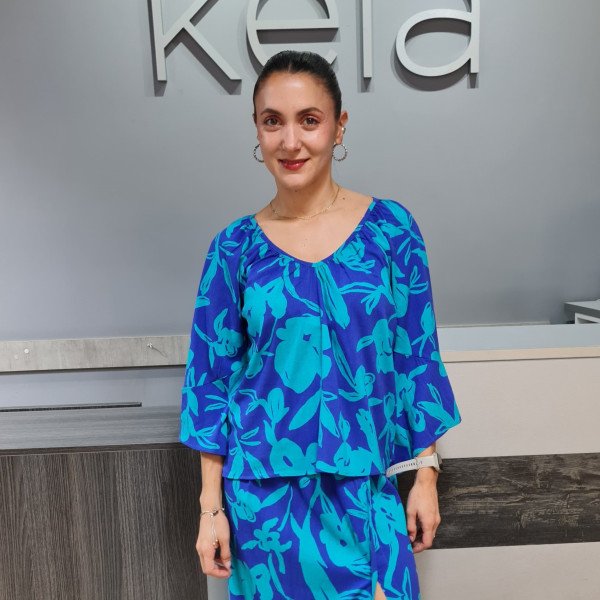 BLUSA ENCARRUJADA AZUL-TURQUESA