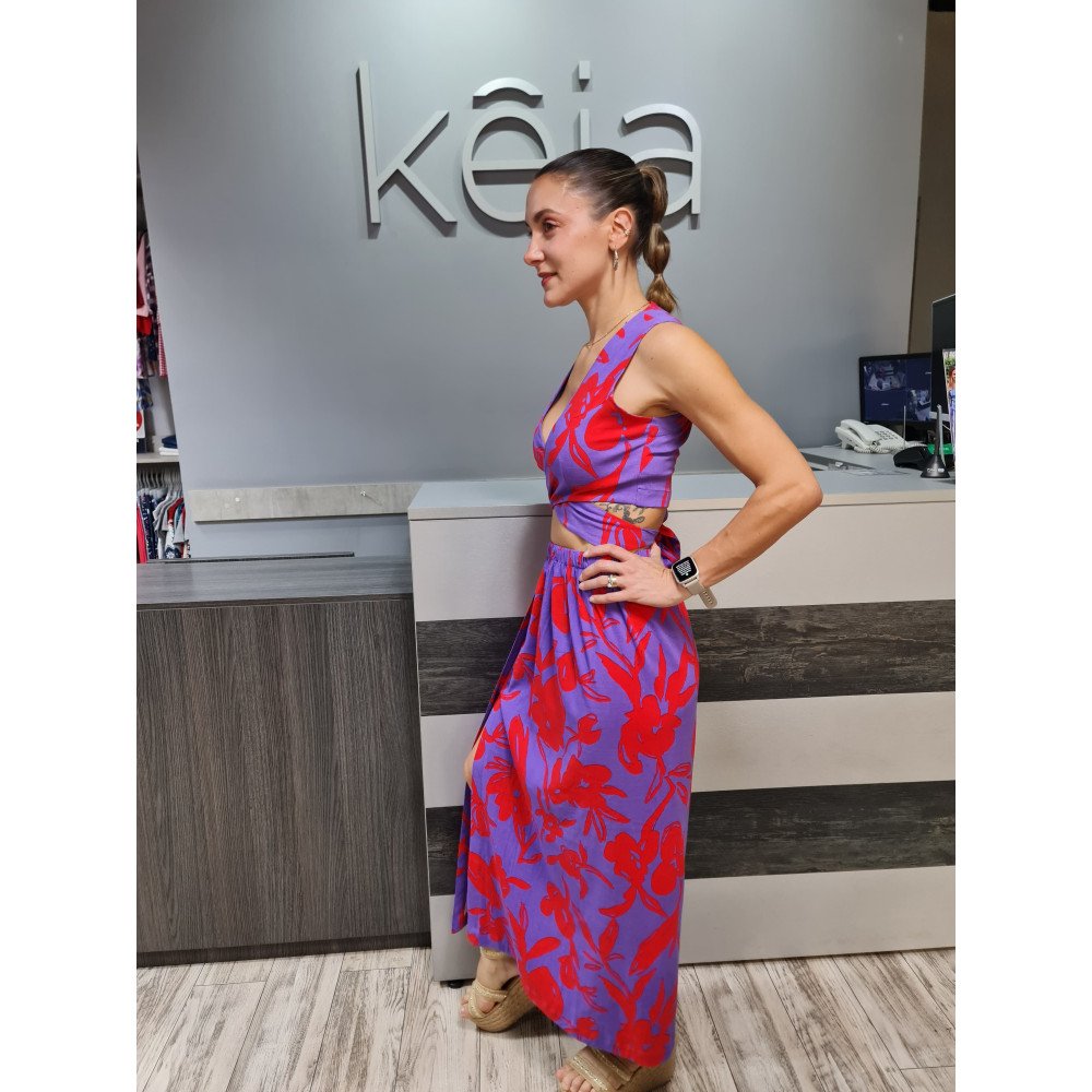 BLUSA CRUZADA MORADO-ROJO