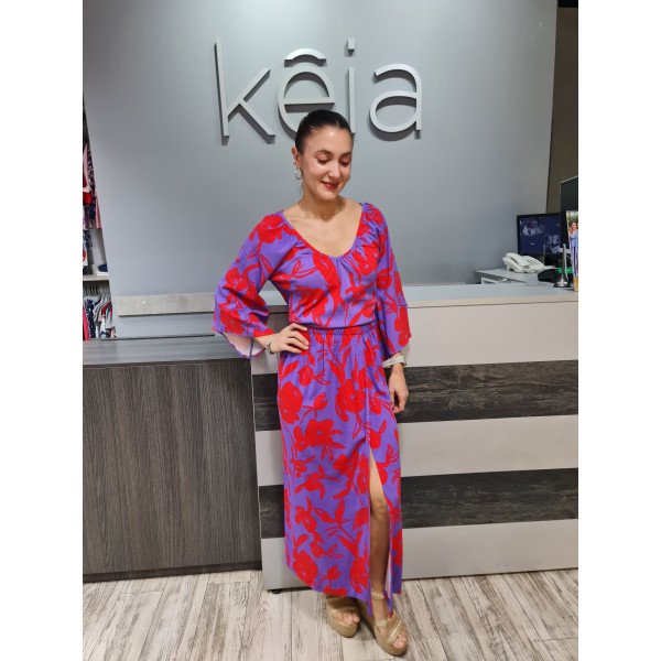 BLUSA ENCARRUJADA MORADO-ROJO