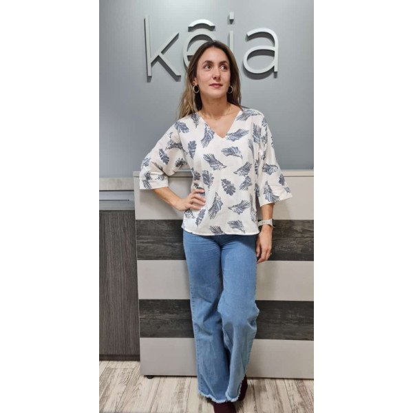 CAMISERA BLANCA DISEÑO GRIS