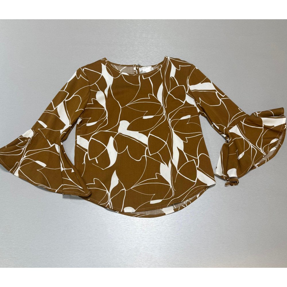 BLUSA MARRON DISEÑO M-VUELOS