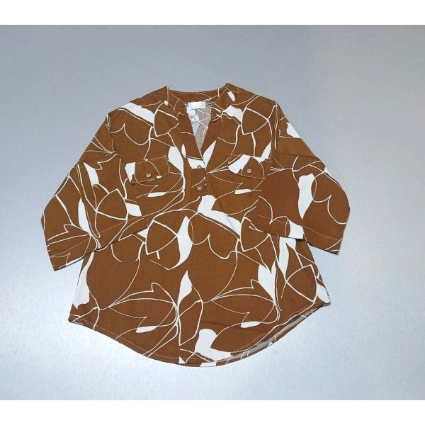 BLUSA MARRON DISEÑO BOLSILLO