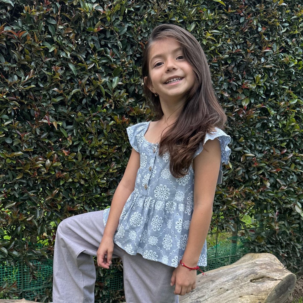 BLUSA S-M OJALILLO CELESTE