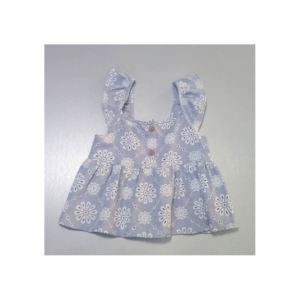 BLUSA S-M OJALILLO CELESTE