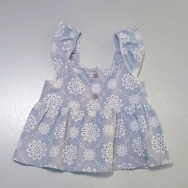 BLUSA S-M OJALILLO CELESTE