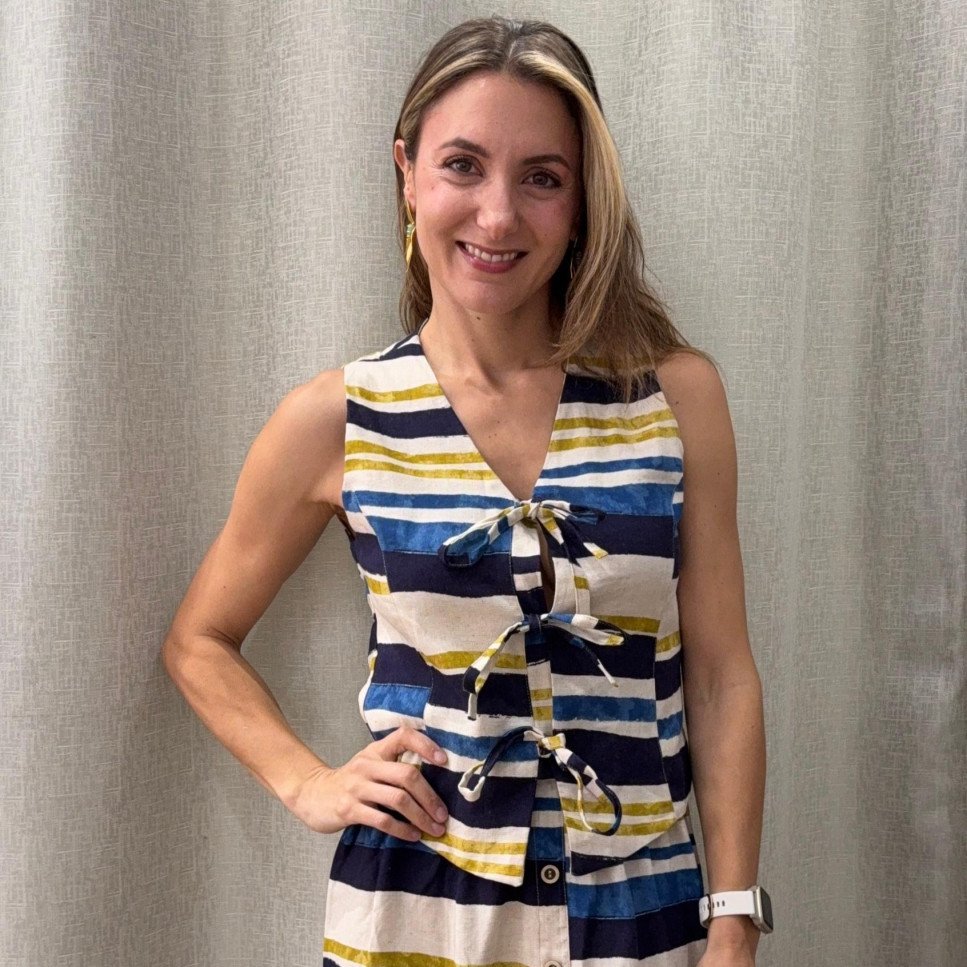 CHALECO LINO DISEÑO RAYAS CHALECO LINO DISEÑO RAYAS