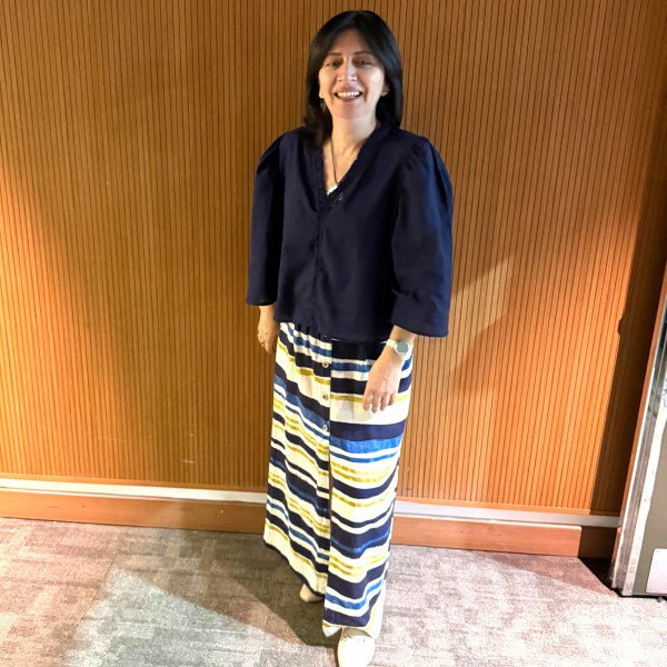 BLUSA LINO AZUL MARINO