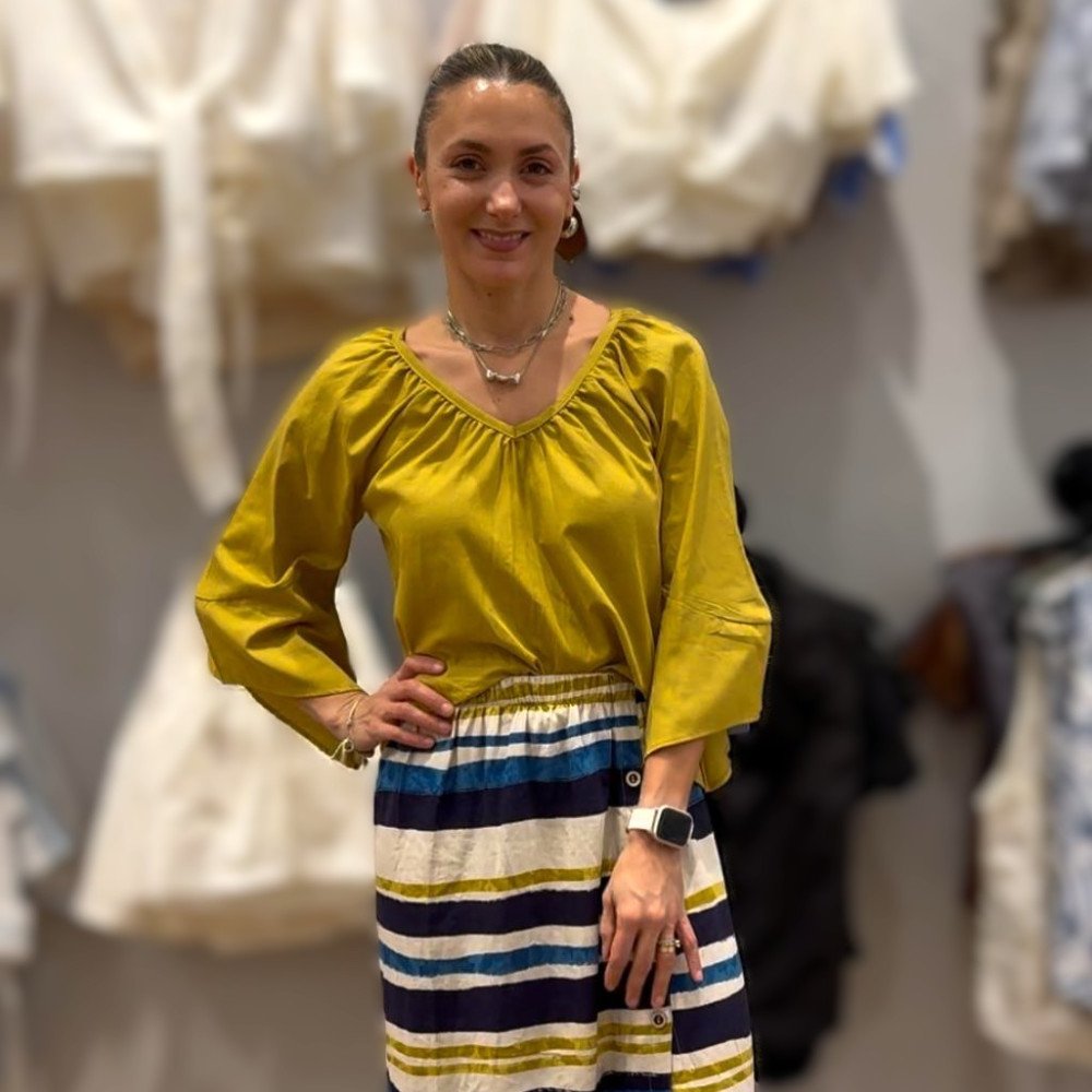 BLUSA ENCARRUJADA VERDE-LIMON