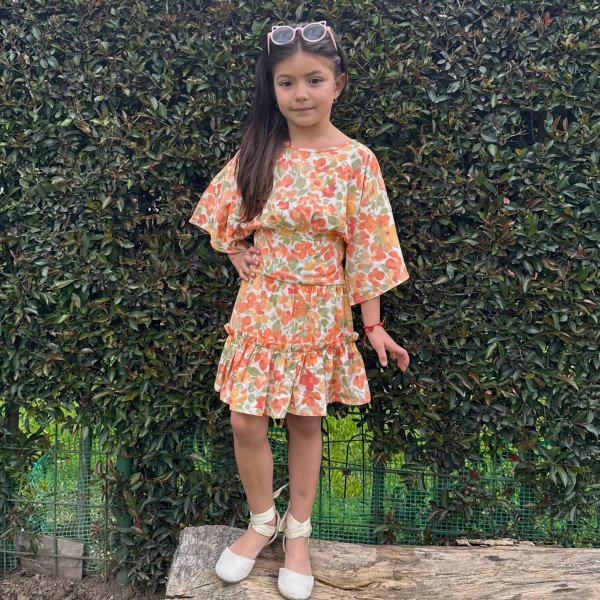 BLUSA FLOREADA NARANJA