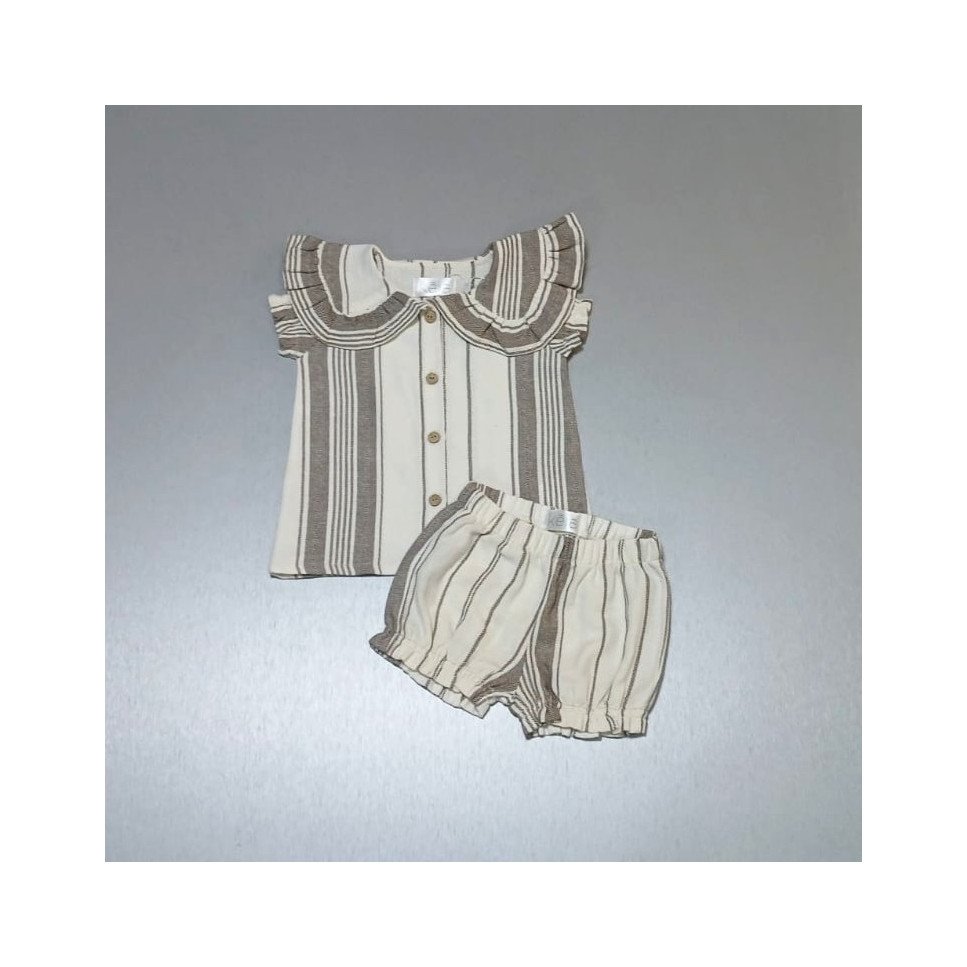 CONJUNTO BEIGE BLUSA-SHORT