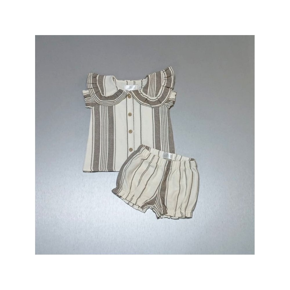 CONJUNTO BEIGE BLUSA-SHORT