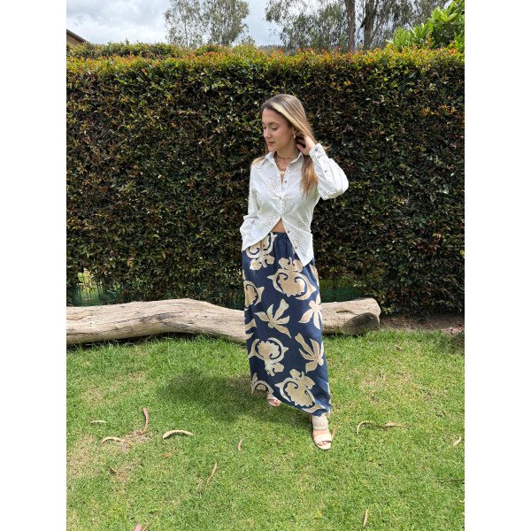 FALDA DISEÑO AZUL-BEIGE