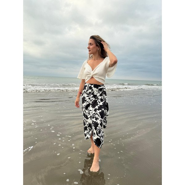 FALDA DISEÑO AZUL-BEIGE