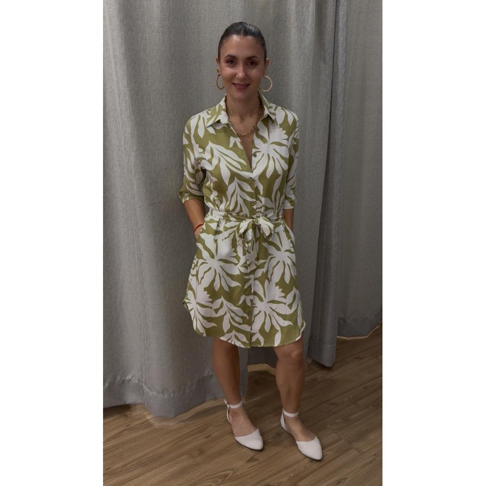 VESTIDO CAMISERO CHALIS-VERDE LIMON VESTIDO CAMISERO CHALIS-VERDE LIMON