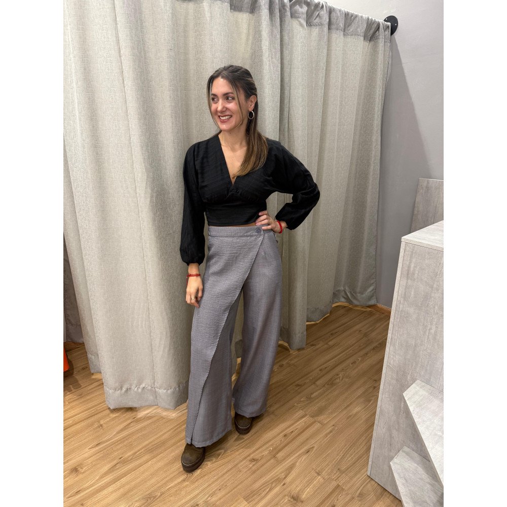 PANTALON FALDA GRIS