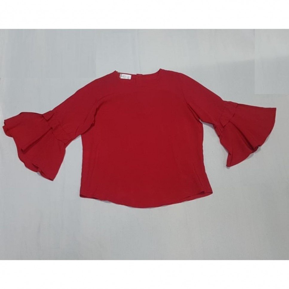 Blusa roja online floreada