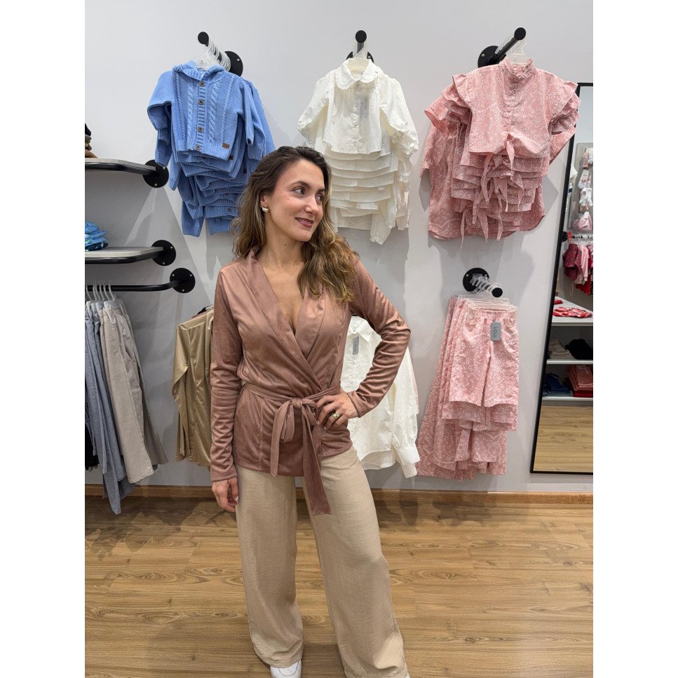 CHAQUETA GAMUZA PALO DE ROSA