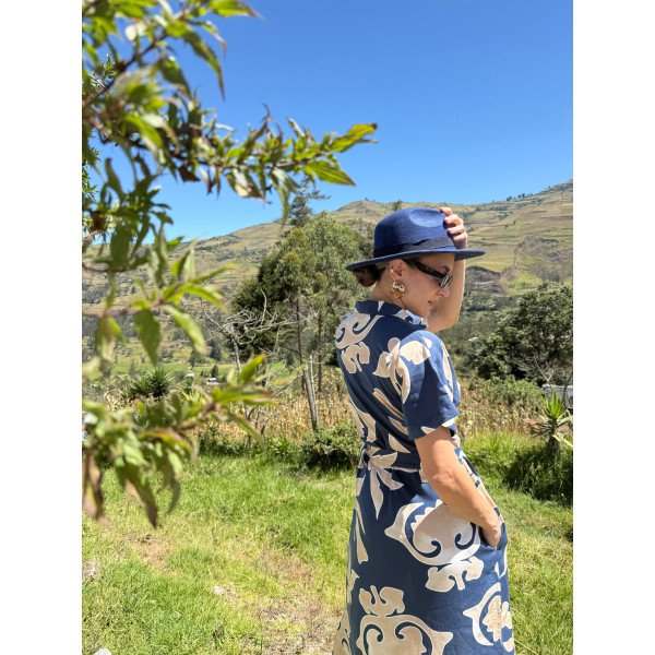 FALDA DISEÑO AZUL-BEIGE