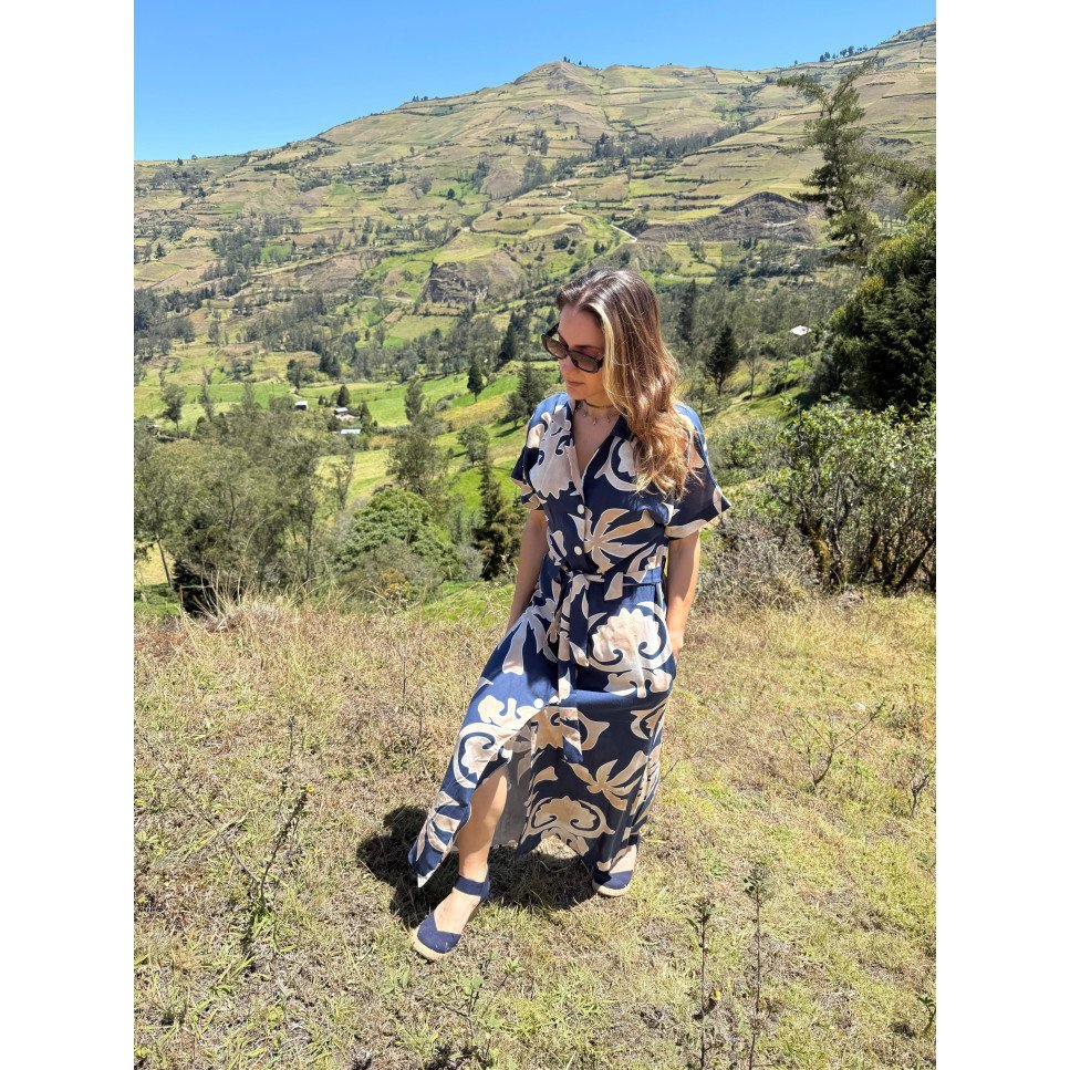 FALDA DISEÑO AZUL-BEIGE