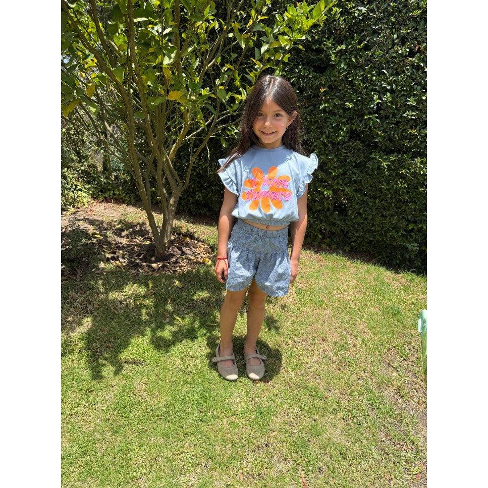 CAMISETA CELESTE FLOWER