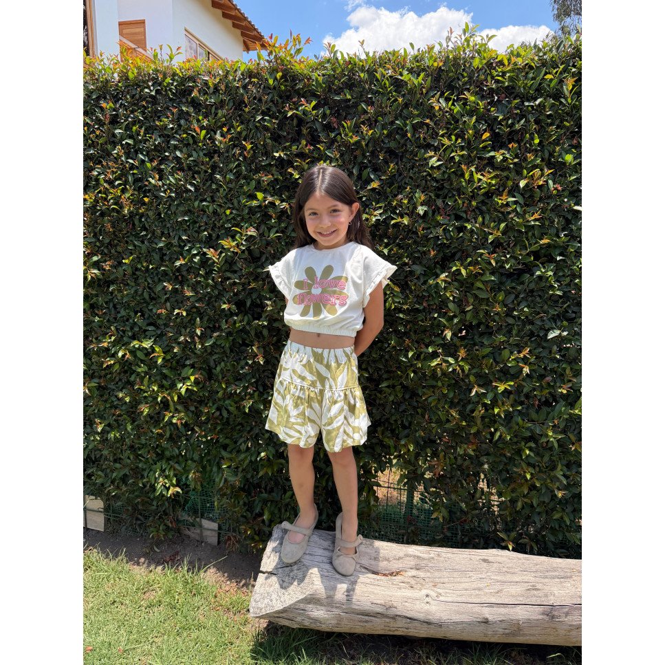 CAMISETA BEIGE FLOWER