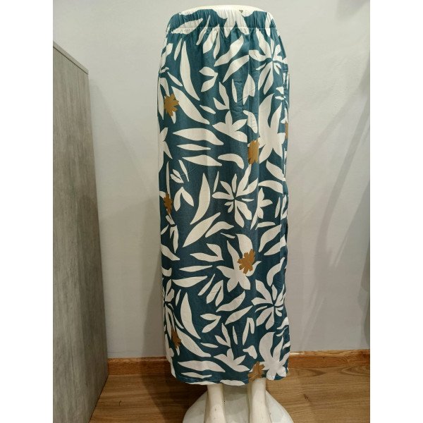 FALDA VUELO FLORES UVA