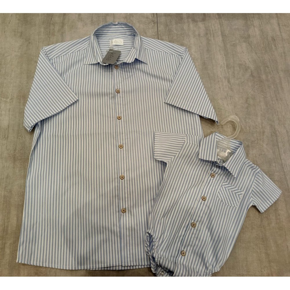 CAMISA RAYAS CELESTES