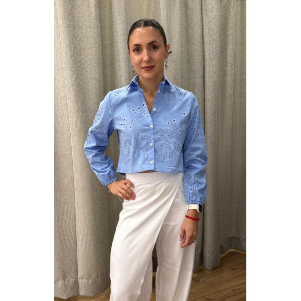 CAMISERA CORTA CELESTE OJALILLO